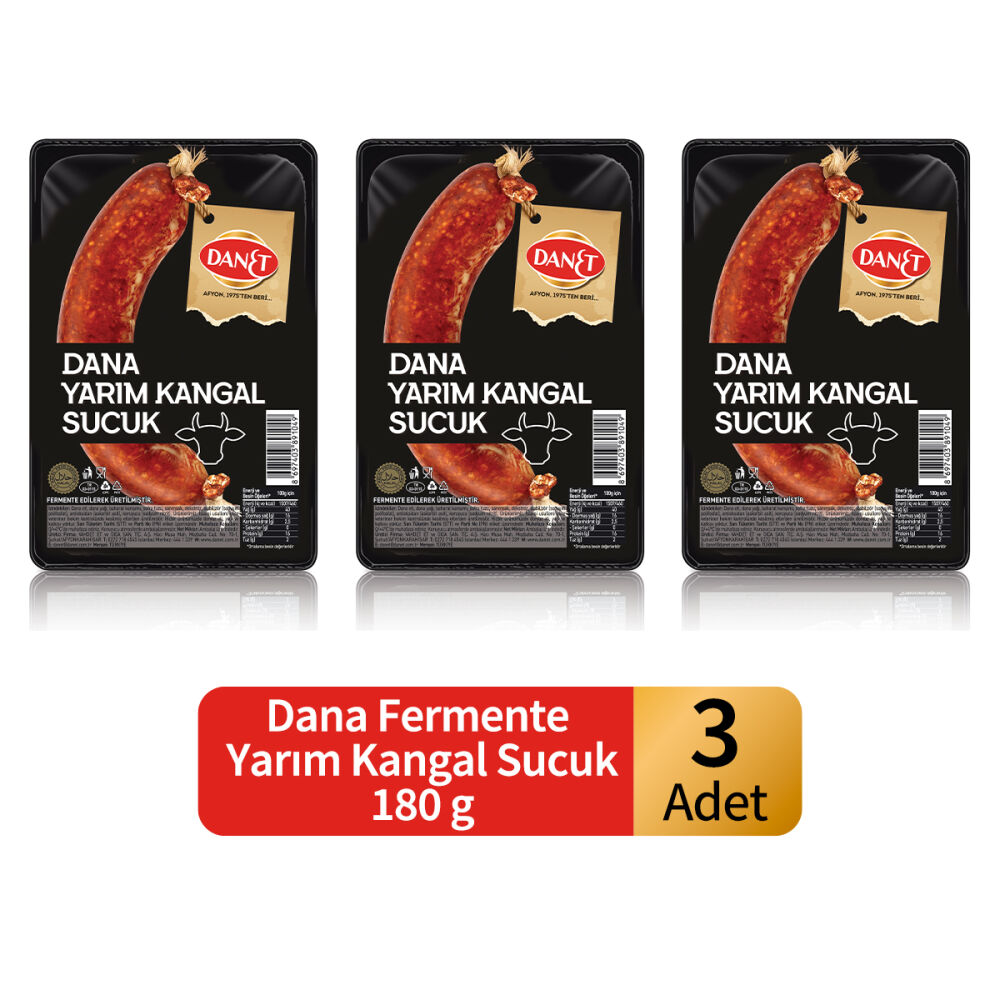 Dana Yarım Kangal Sucuk I Fermente I 180 g 3'lü