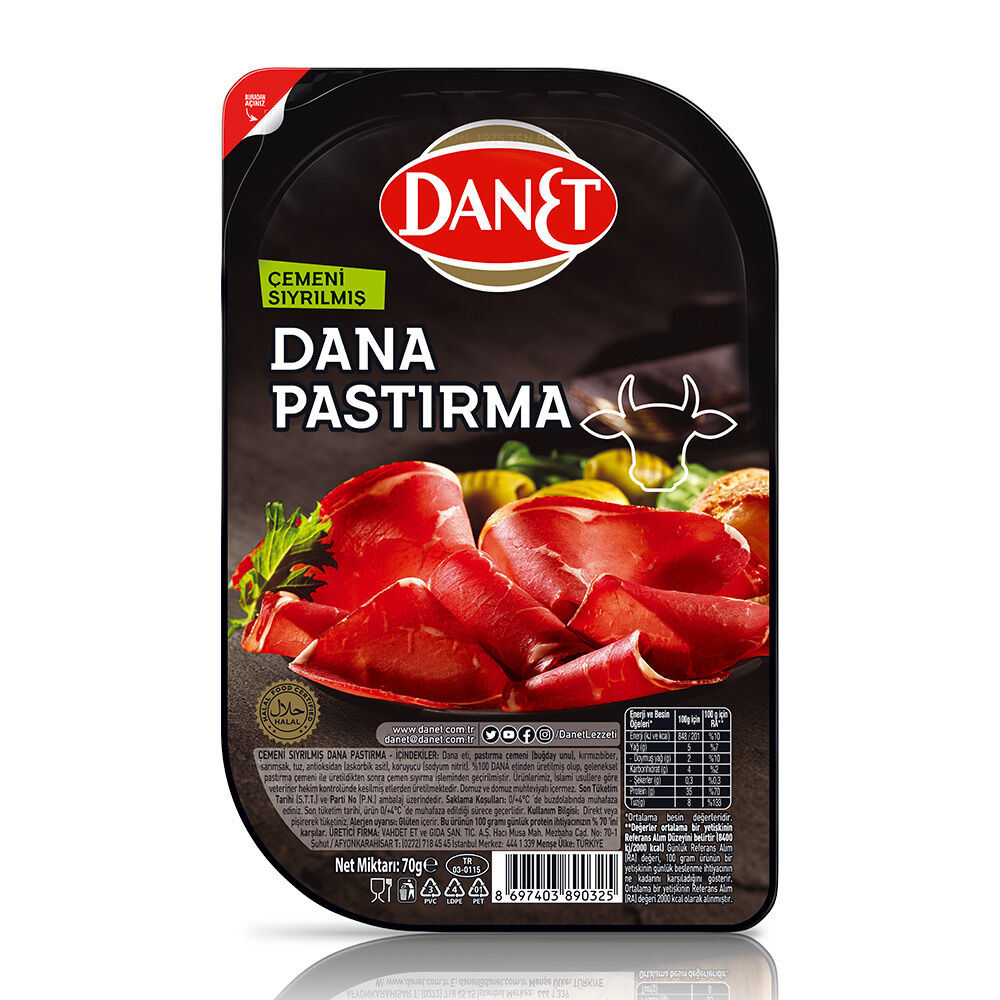 Dana Pastırma I Çemeni Sıyrılmış I Dilimli I 70g